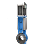 Imagem do produto Válvula guilhotina para pulpa bidirecional flangeada de alta pressão com mangas elastoméricas - Alexmar - Automação Industrial